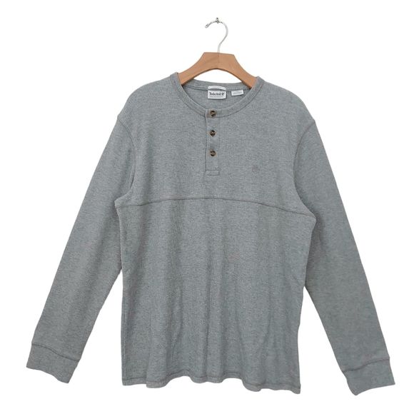 Timberland Other - Timberland Mens Regular Fit Sweater Large Gray 1/4 Button Long Sleeve Crew Neck